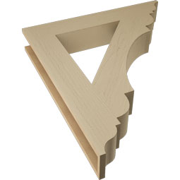Ekena Millwork - BKTUR055X34X38OLY01RCPR - Timberthane Faux Wood Olympic Style Bracket, Traditional Ends, 5 1/2"W x 34"D x 38"H, Primed Tan