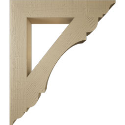 Ekena Millwork - BKTUR055X34X40OLY01RCPR - Timberthane Faux Wood Olympic Style Bracket, Traditional Ends, 5 1/2"W x 34"D x 40"H, Primed Tan