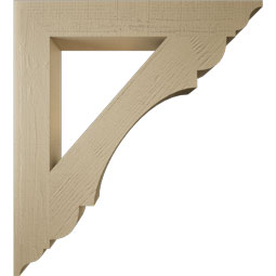 Ekena Millwork - BKTUR055X38X42OLY01RCPR - Timberthane Faux Wood Olympic Style Bracket, Traditional Ends, 5 1/2"W x 38"D x 42"H, Primed Tan