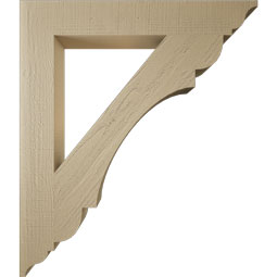 Ekena Millwork - BKTUR055X38X44OLY01RCPR - Timberthane Faux Wood Olympic Style Bracket, Traditional Ends, 5 1/2"W x 38"D x 44"H, Primed Tan