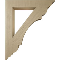 Ekena Millwork - BKTUR055X38X46OLY01RCPR - Timberthane Faux Wood Olympic Style Bracket, Traditional Ends, 5 1/2"W x 38"D x 46"H, Primed Tan