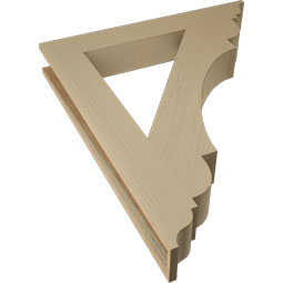 Ekena Millwork - BKTUR055X38X46OLY01RCPR - Timberthane Faux Wood Olympic Style Bracket, Traditional Ends, 5 1/2"W x 38"D x 46"H, Primed Tan