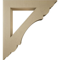 Ekena Millwork - BKTUR055X40X44OLY01RCPR - Timberthane Faux Wood Olympic Style Bracket, Traditional Ends, 5 1/2"W x 40"D x 44"H, Primed Tan