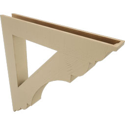 Ekena Millwork - BKTUR055X40X44OLY01RCPR - Timberthane Faux Wood Olympic Style Bracket, Traditional Ends, 5 1/2"W x 40"D x 44"H, Primed Tan