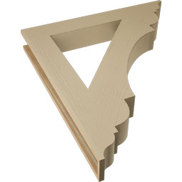 Ekena Millwork - BKTUR055X40X44OLY01RCPR - Timberthane Faux Wood Olympic Style Bracket, Traditional Ends, 5 1/2"W x 40"D x 44"H, Primed Tan