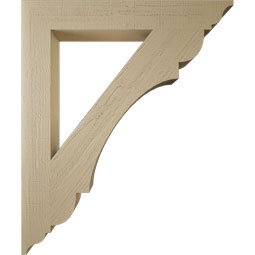 Ekena Millwork - BKTUR055X40X48OLY01RCPR - Timberthane Faux Wood Olympic Style Bracket, Traditional Ends, 5 1/2"W x 40"D x 48"H, Primed Tan