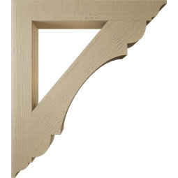 Ekena Millwork - BKTUR055X42X48OLY01RCPR - Timberthane Faux Wood Olympic Style Bracket, Traditional Ends, 5 1/2"W x 42"D x 48"H, Primed Tan