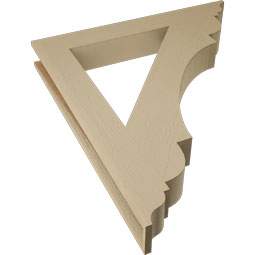 Ekena Millwork - BKTUR055X42X48OLY01RCPR - Timberthane Faux Wood Olympic Style Bracket, Traditional Ends, 5 1/2"W x 42"D x 48"H, Primed Tan