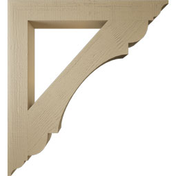 Ekena Millwork - BKTUR055X44X48OLY01RCPR - Timberthane Faux Wood Olympic Style Bracket, Traditional Ends, 5 1/2"W x 44"D x 48"H, Primed Tan
