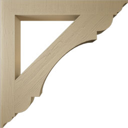 Ekena Millwork - BKTUR055X48X48OLY01RCPR - Timberthane Faux Wood Olympic Style Bracket, Traditional Ends, 5 1/2"W x 48"D x 48"H, Primed Tan
