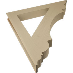 Ekena Millwork - BKTUR055X48X48OLY01RCPR - Timberthane Faux Wood Olympic Style Bracket, Traditional Ends, 5 1/2"W x 48"D x 48"H, Primed Tan