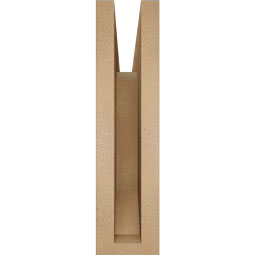 Ekena Millwork - BKTUR035X14X14OLY06RCPR - Timberthane Faux Wood Olympic Style Bracket, Slat Ends, 3 1/2"W x 14"D x 14"H, Primed Tan