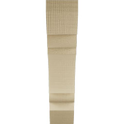 Ekena Millwork - BKTUR035X16X16OLY06RCPR - Timberthane Faux Wood Olympic Style Bracket, Slat Ends, 3 1/2"W x 16"D x 16"H, Primed Tan