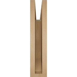 Ekena Millwork - BKTUR035X16X16OLY06RCPR - Timberthane Faux Wood Olympic Style Bracket, Slat Ends, 3 1/2"W x 16"D x 16"H, Primed Tan