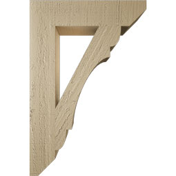Ekena Millwork - BKTUR035X16X24OLY06RCPR - Timberthane Faux Wood Olympic Style Bracket, Slat Ends, 3 1/2"W x 16"D x 24"H, Primed Tan