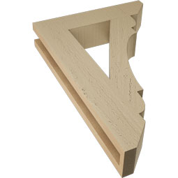 Ekena Millwork - BKTUR035X16X24OLY06RCPR - Timberthane Faux Wood Olympic Style Bracket, Slat Ends, 3 1/2"W x 16"D x 24"H, Primed Tan