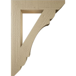 Ekena Millwork - BKTUR035X20X28OLY06RCPR - Timberthane Faux Wood Olympic Style Bracket, Slat Ends, 3 1/2"W x 20"D x 28"H, Primed Tan