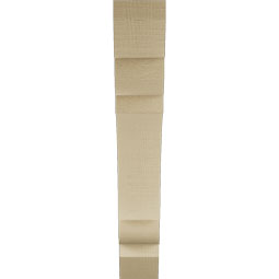 Ekena Millwork - BKTUR035X22X22OLY06RCPR - Timberthane Faux Wood Olympic Style Bracket, Slat Ends, 3 1/2"W x 22"D x 22"H, Primed Tan