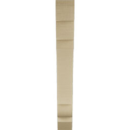 Ekena Millwork - BKTUR035X24X28OLY06RCPR - Timberthane Faux Wood Olympic Style Bracket, Slat Ends, 3 1/2"W x 24"D x 28"H, Primed Tan