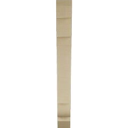 Ekena Millwork - BKTUR035X24X32OLY06RCPR - Timberthane Faux Wood Olympic Style Bracket, Slat Ends, 3 1/2"W x 24"D x 32"H, Primed Tan