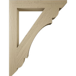Ekena Millwork - BKTUR035X26X34OLY06RCPR - Timberthane Faux Wood Olympic Style Bracket, Slat Ends, 3 1/2"W x 26"D x 34"H, Primed Tan