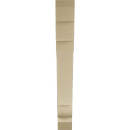 Ekena Millwork - BKTUR035X28X28OLY06RCPR - Timberthane Faux Wood Olympic Style Bracket, Slat Ends, 3 1/2"W x 28"D x 28"H, Primed Tan