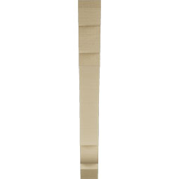 Ekena Millwork - BKTUR035X28X32OLY06RCPR - Timberthane Faux Wood Olympic Style Bracket, Slat Ends, 3 1/2"W x 28"D x 32"H, Primed Tan
