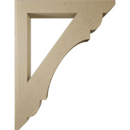 Ekena Millwork - BKTUR035X28X36OLY06RCPR - Timberthane Faux Wood Olympic Style Bracket, Slat Ends, 3 1/2"W x 28"D x 36"H, Primed Tan