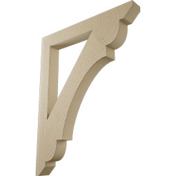 Ekena Millwork - BKTUR035X30X38OLY06RCPR - Timberthane Faux Wood Olympic Style Bracket, Slat Ends, 3 1/2"W x 30"D x 38"H, Primed Tan