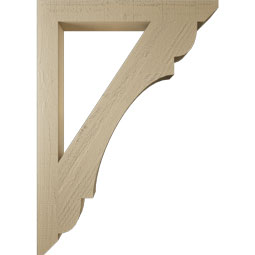 Ekena Millwork - BKTUR035X30X42OLY06RCPR - Timberthane Faux Wood Olympic Style Bracket, Slat Ends, 3 1/2"W x 30"D x 42"H, Primed Tan