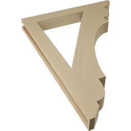 Ekena Millwork - BKTUR035X30X42OLY06RCPR - Timberthane Faux Wood Olympic Style Bracket, Slat Ends, 3 1/2"W x 30"D x 42"H, Primed Tan