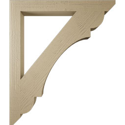 Ekena Millwork - BKTUR035X34X40OLY06RCPR - Timberthane Faux Wood Olympic Style Bracket, Slat Ends, 3 1/2"W x 34"D x 40"H, Primed Tan