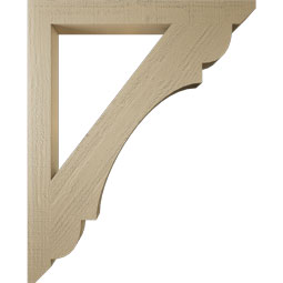 Ekena Millwork - BKTUR035X34X42OLY06RCPR - Timberthane Faux Wood Olympic Style Bracket, Slat Ends, 3 1/2"W x 34"D x 42"H, Primed Tan