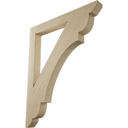 Ekena Millwork - BKTUR035X34X42OLY06RCPR - Timberthane Faux Wood Olympic Style Bracket, Slat Ends, 3 1/2"W x 34"D x 42"H, Primed Tan
