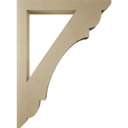 Ekena Millwork - BKTUR035X34X46OLY06RCPR - Timberthane Faux Wood Olympic Style Bracket, Slat Ends, 3 1/2"W x 34"D x 46"H, Primed Tan