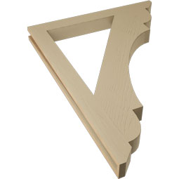 Ekena Millwork - BKTUR035X34X46OLY06RCPR - Timberthane Faux Wood Olympic Style Bracket, Slat Ends, 3 1/2"W x 34"D x 46"H, Primed Tan