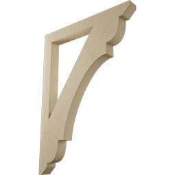 Ekena Millwork - BKTUR035X34X46OLY06RCPR - Timberthane Faux Wood Olympic Style Bracket, Slat Ends, 3 1/2"W x 34"D x 46"H, Primed Tan