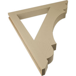 Ekena Millwork - BKTUR035X36X40OLY06RCPR - Timberthane Faux Wood Olympic Style Bracket, Slat Ends, 3 1/2"W x 36"D x 40"H, Primed Tan