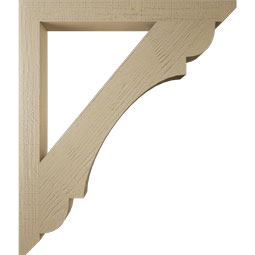 Ekena Millwork - BKTUR035X36X42OLY06RCPR - Timberthane Faux Wood Olympic Style Bracket, Slat Ends, 3 1/2"W x 36"D x 42"H, Primed Tan