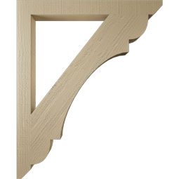 Ekena Millwork - BKTUR035X36X44OLY06RCPR - Timberthane Faux Wood Olympic Style Bracket, Slat Ends, 3 1/2"W x 36"D x 44"H, Primed Tan
