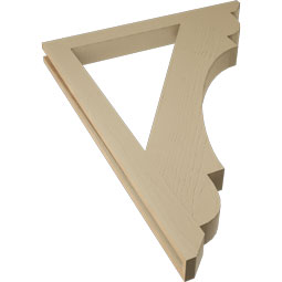 Ekena Millwork - BKTUR035X36X48OLY06RCPR - Timberthane Faux Wood Olympic Style Bracket, Slat Ends, 3 1/2"W x 36"D x 48"H, Primed Tan