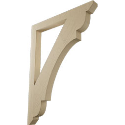Ekena Millwork - BKTUR035X36X48OLY06RCPR - Timberthane Faux Wood Olympic Style Bracket, Slat Ends, 3 1/2"W x 36"D x 48"H, Primed Tan