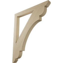 Ekena Millwork - BKTUR035X38X46OLY06RCPR - Timberthane Faux Wood Olympic Style Bracket, Slat Ends, 3 1/2"W x 38"D x 46"H, Primed Tan