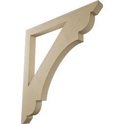 Ekena Millwork - BKTUR035X40X44OLY06RCPR - Timberthane Faux Wood Olympic Style Bracket, Slat Ends, 3 1/2"W x 40"D x 44"H, Primed Tan