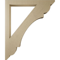 Ekena Millwork - BKTUR035X40X48OLY06RCPR - Timberthane Faux Wood Olympic Style Bracket, Slat Ends, 3 1/2"W x 40"D x 48"H, Primed Tan