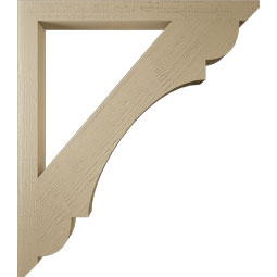 Ekena Millwork - BKTUR035X42X48OLY06RCPR - Timberthane Faux Wood Olympic Style Bracket, Slat Ends, 3 1/2"W x 42"D x 48"H, Primed Tan