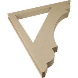 Ekena Millwork - BKTUR035X44X48OLY06RCPR - Timberthane Faux Wood Olympic Style Bracket, Slat Ends, 3 1/2"W x 44"D x 48"H, Primed Tan