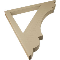 Ekena Millwork - BKTUR035X48X48OLY06RCPR - Timberthane Faux Wood Olympic Style Bracket, Slat Ends, 3 1/2"W x 48"D x 48"H, Primed Tan