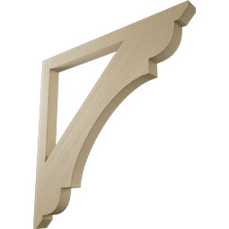 Ekena Millwork - BKTUR035X48X48OLY06RCPR - Timberthane Faux Wood Olympic Style Bracket, Slat Ends, 3 1/2"W x 48"D x 48"H, Primed Tan