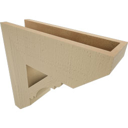 Ekena Millwork - BKTUR055X18X18OLY06RCPR - Timberthane Faux Wood Olympic Style Bracket, Slat Ends, 5 1/2"W x 18"D x 18"H, Primed Tan